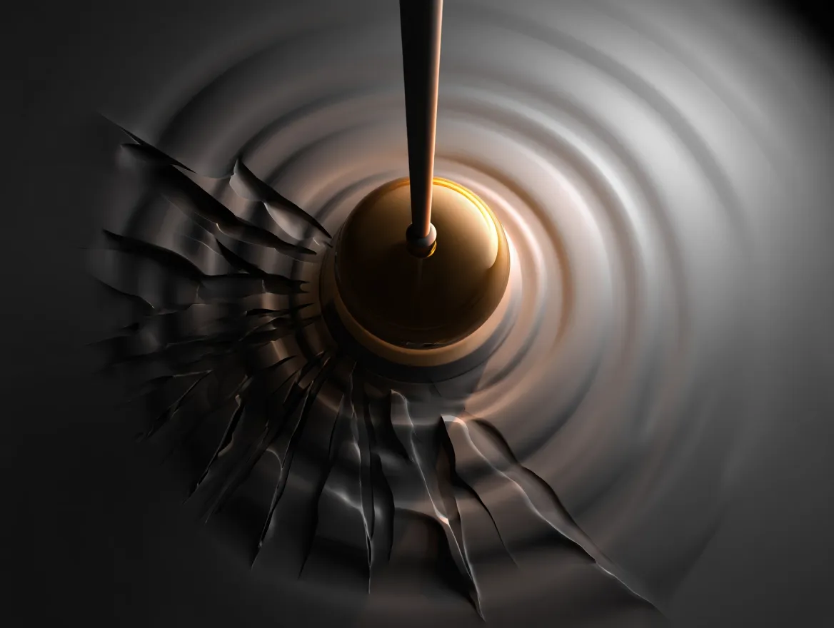 Abstract representation of balance and equilibrium showing gradual transition from tension to calm state